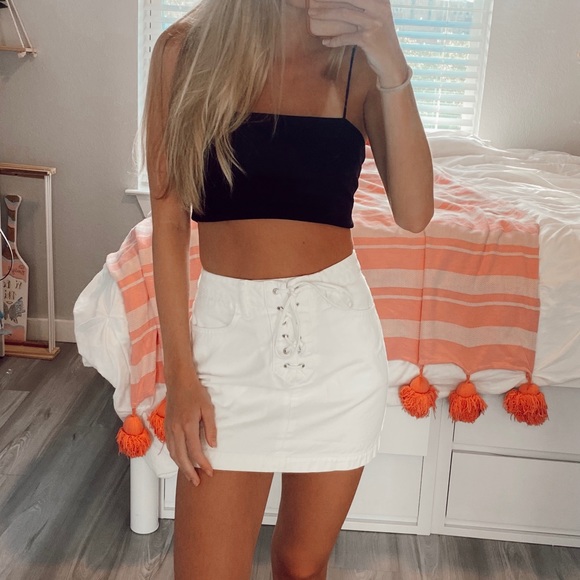 Pacsun white jean skirt - Picture 1 of 4